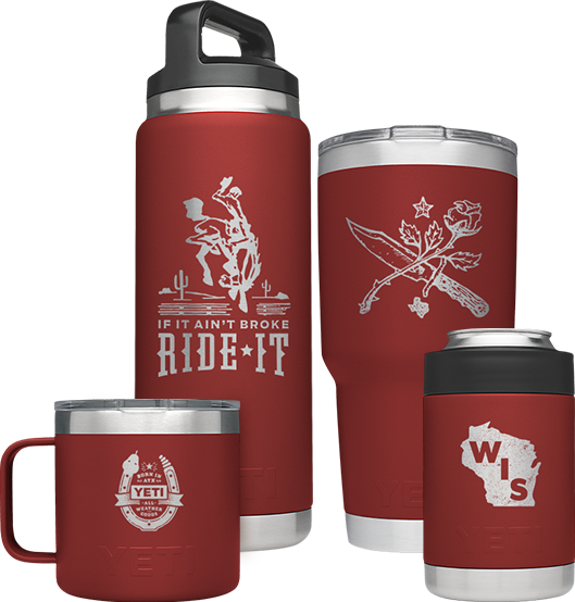 Yeti Brick Red Ramblers - Yeti Bottle Rambler (529x554), Png Download
