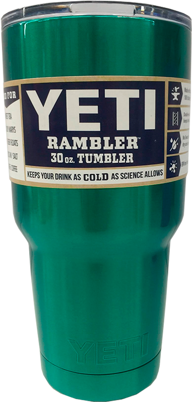 30oz Yeti Tumbler Dark Green - Yeti Rambler Bottle - Colored - Yramb64 - 64 Oz - Green (1000x1000), Png Download