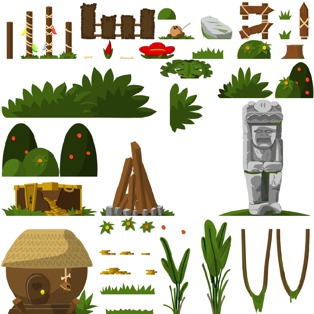 Jungle Doodads - Teeworlds Mapres (1024x1024), Png Download