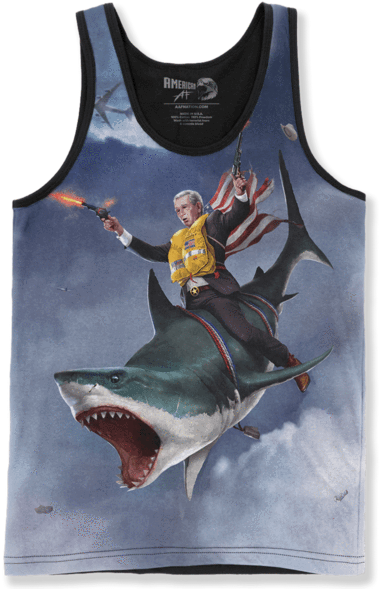 The Shark Rider - Abraham Lincoln Riding A Shark (600x600), Png Download