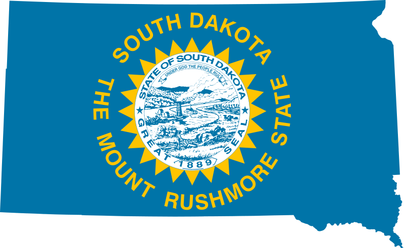 South Dakota Fanning - South Dakota Flag Map (800x492), Png Download