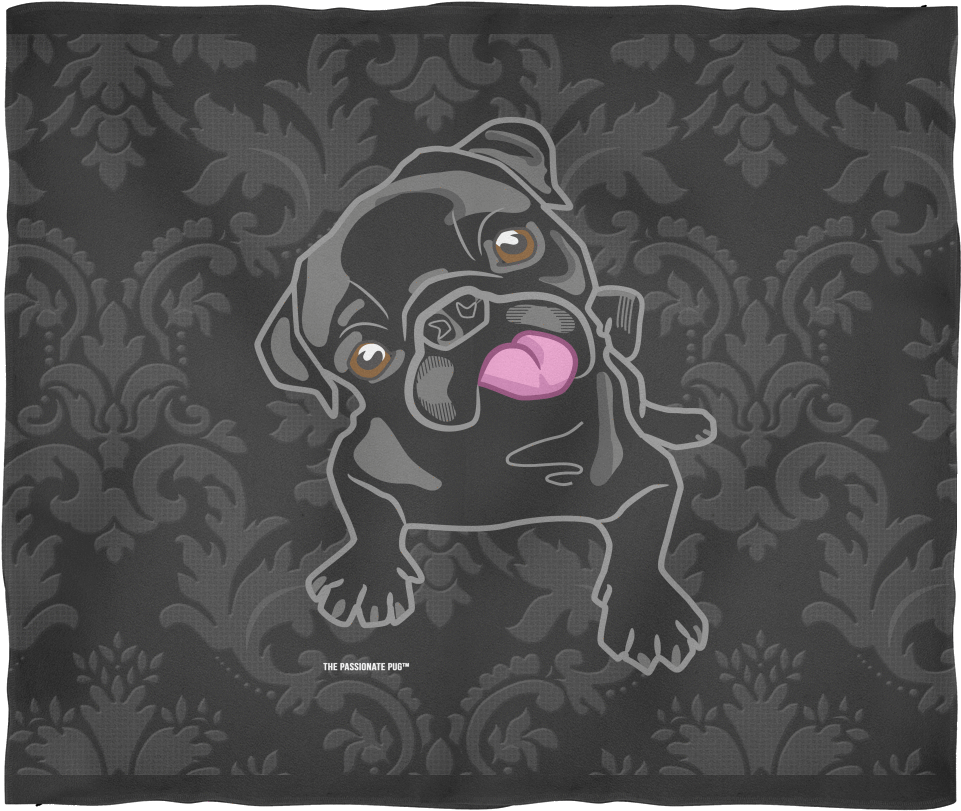 The Black Pug Fleece Blanket - Premium Black Pug Poster (1024x1024), Png Download