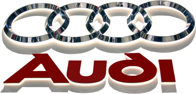 The Audi Badge - Audi Logo In 3d (655x314), Png Download