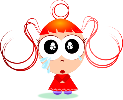 Crying Infant Child Girl Emotion - Clipart Cute Crying Girl (420x340), Png Download