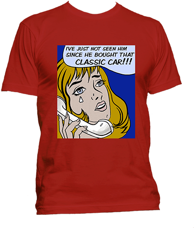 Vintage "crying Girl" Classic Car - Classic Car T Shirt (490x480), Png Download