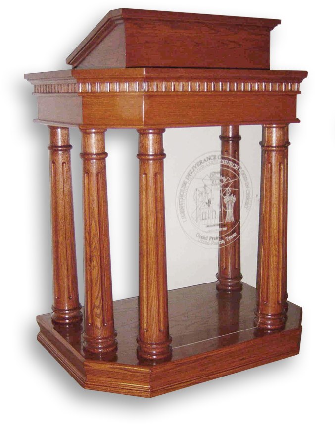 Church Interiors Column Pulpit - Pulpit Design (676x986), Png Download