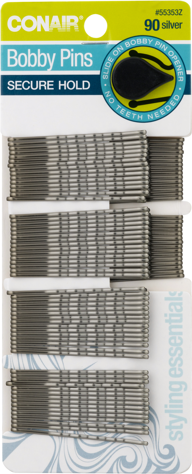 Conair - Styling Essentials Curved Bobby Pins Black (1800x1800), Png Download