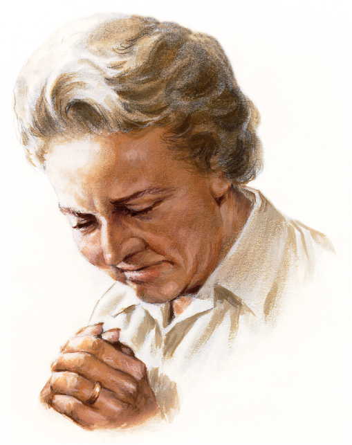 012 Woman Praying Eyes Closed - Human (576x720), Png Download