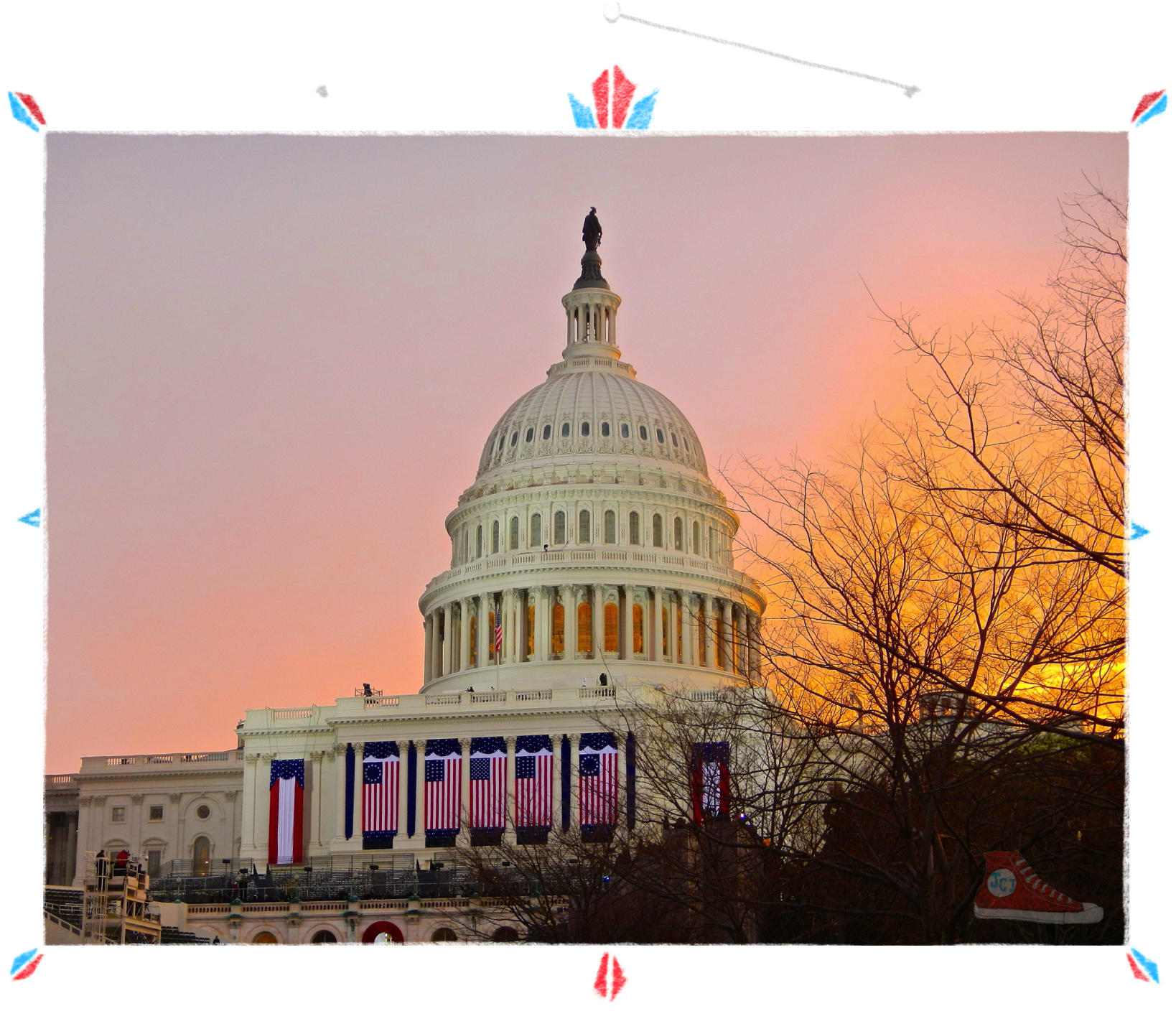 Inaugural Sunrise Over The Capital - U.s. Capitol (1638x1408), Png Download