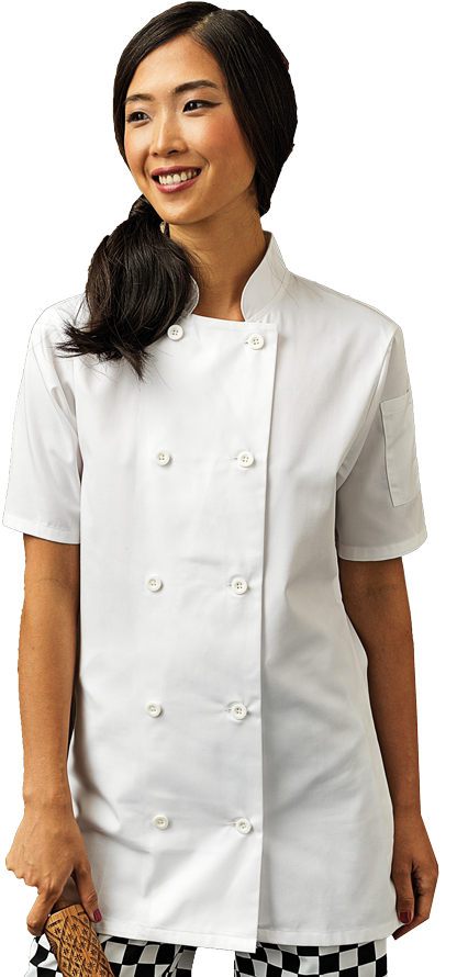 Women's Short Sleeve Chef's Jacket Women's Short Sleeve - Jacket (479x900), Png Download