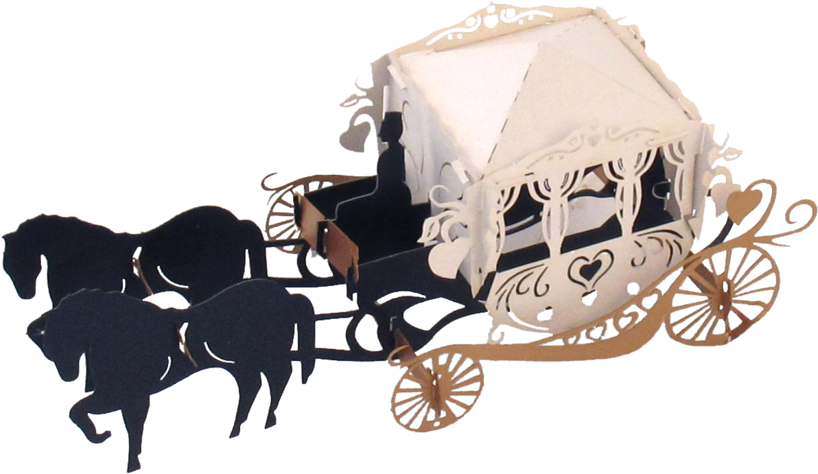 Horse Drawn Carriage - Horse Drawn Carriage Popup Card (1280x720), Png Download