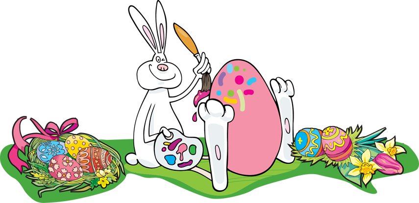Egg Clipart Easter Bunny Png Easter Bunny Clipartpng - Easter Clipart Transparent Border (855x415), Png Download