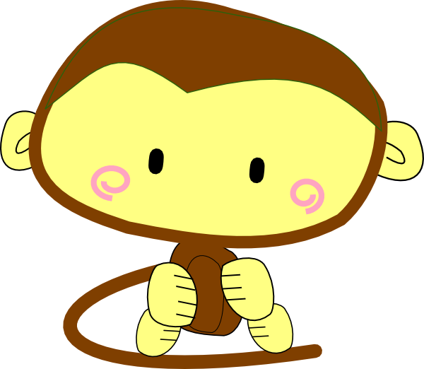 Clipart Info - Cute Monkey (600x522), Png Download