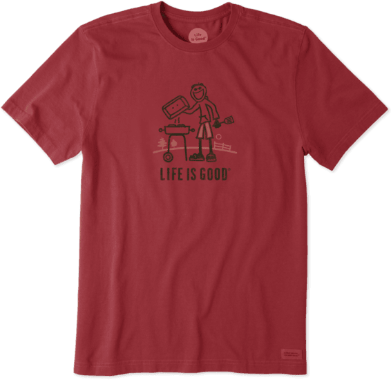 Men's Well Done Grill Crusher Tee - Life Is Good Papa Bear Shirt (570x570), Png Download