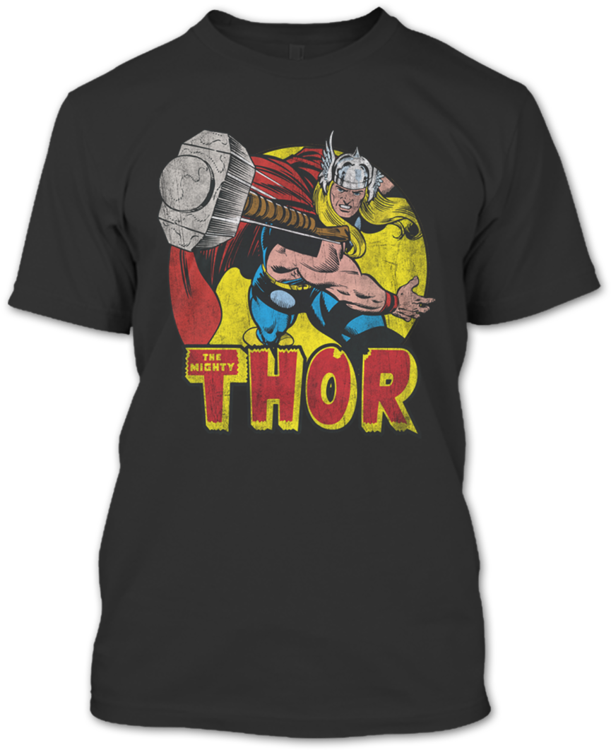 A Black T-shirt With The Shopify Logo - Thor Retro Tin Sign 16 X 13in (1080x1080), Png Download