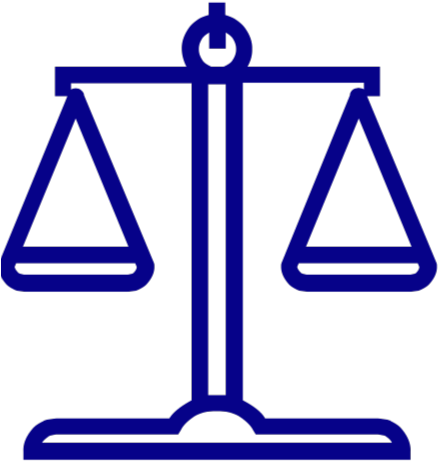 Scales Of Justice Blue - Lawyer (446x483), Png Download