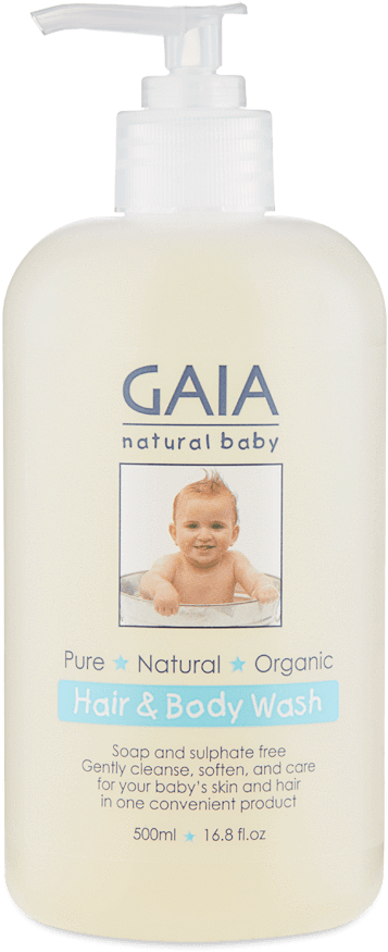 Gaia Natural Baby Bath & Body Wash (250ml) (720x1080), Png Download