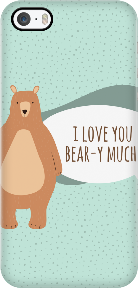 'i Love You Bear-y Much' Love Quotes Iphone Case - Bear Love You (1024x1024), Png Download