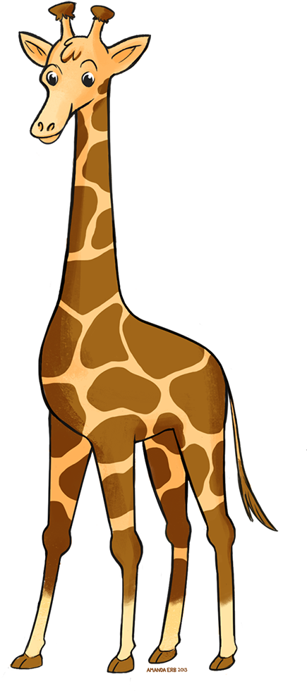 Zoo Animals - Giraffe (500x1000), Png Download