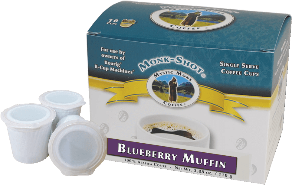 Blueberry Muffin 10ct - Mystic Monk Coffee Monk Shots - Monk Shots Carmel Coffee (1000x1000), Png Download