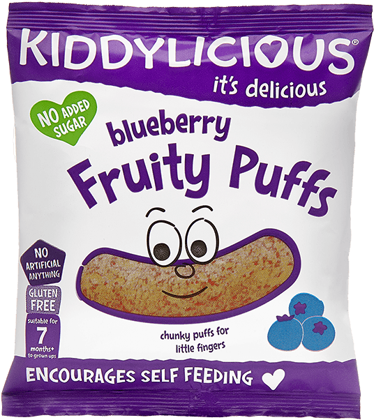 Kiddylicious 12 Month Fruity Puffs Blueberry (624x624), Png Download
