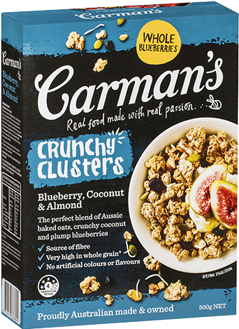 Blueberry, Coconut & Almond Crunchy Clusters - Carman's Cranberry Apple & Roasted Nut Crunchy (470x470), Png Download