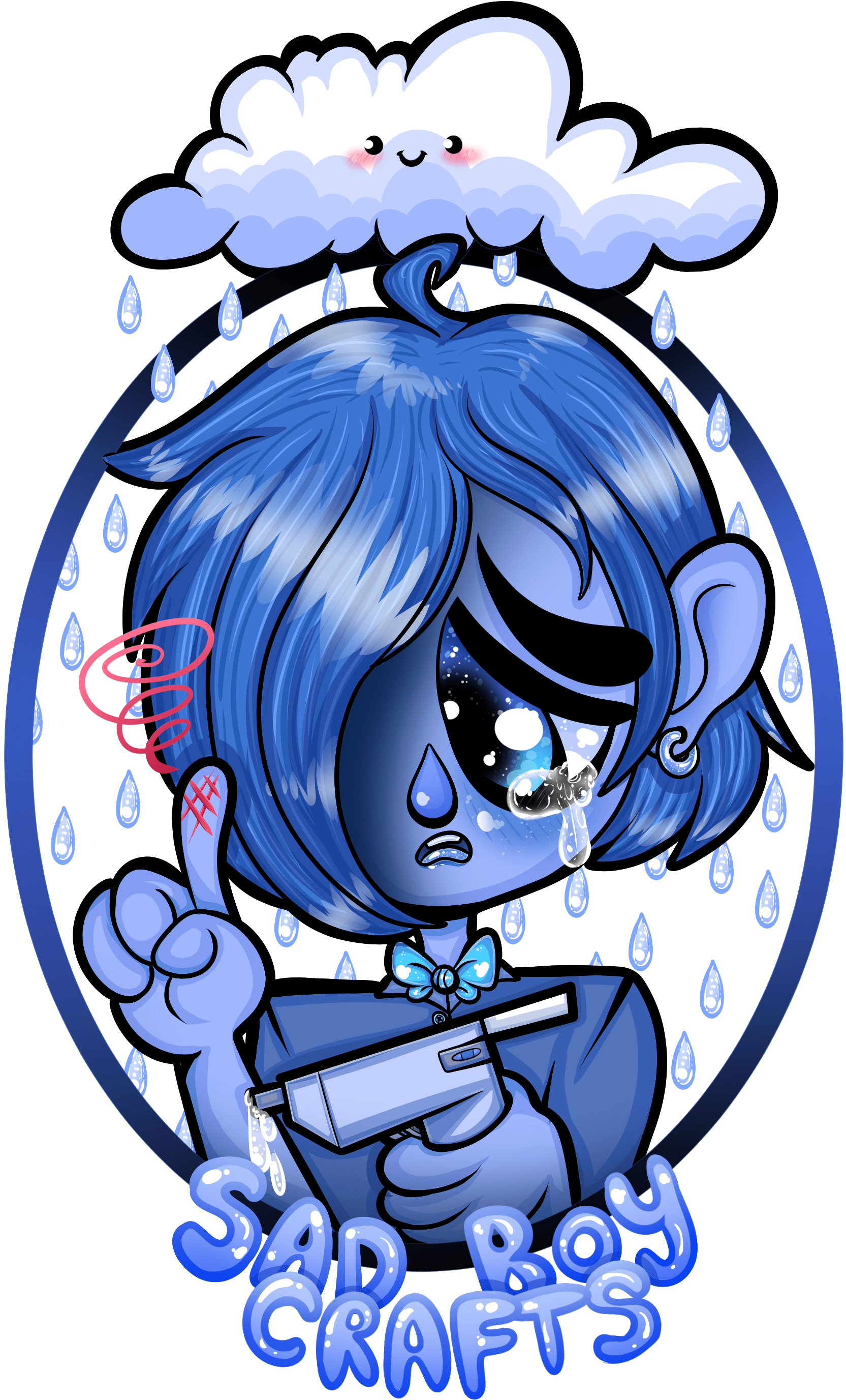 Sad Boy Crafts Logo - Cartoon (1759x2876), Png Download