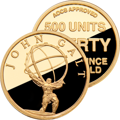 1/10oz "john Galt" - Atlas Shrugged Gold Coin (400x400), Png Download