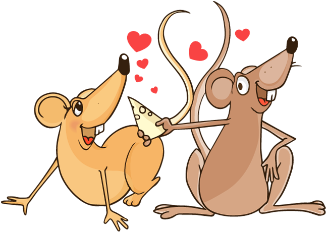 Cartoon Rat Couple In Love - Cartoon Rat Love (650x460), Png Download