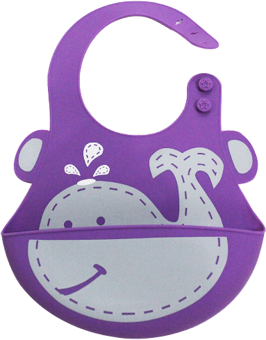Marcus & Marcus Willo The Whale Baby Bib - Purple (640x640), Png Download