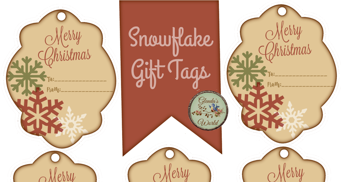 Snowflake Gift Tags By Glenda@glenda's World - Christmas Day (1200x630), Png Download