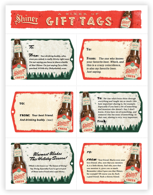 Print 'em Yourself Shiner Gift Tags - Document (682x684), Png Download