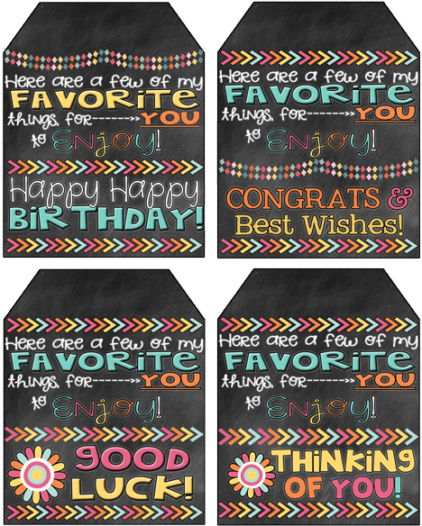Favorite Things Gift Ideas And Free Printable Gift - Favorite Things Gift Tag (480x600), Png Download