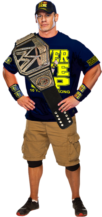 Wwe Champion John Cena - Wwe John Cena With Wwe Championship (400x852), Png Download