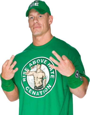 Algunos Renders De La Wwe - Js John Cena Green Shirt Wwe Cutout Lifesize Standup (381x483), Png Download