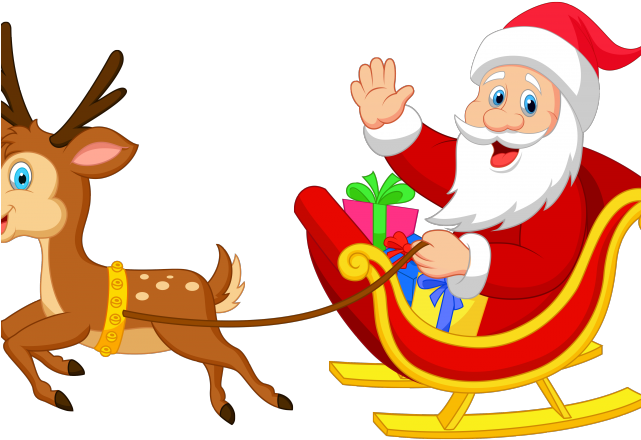 Antler Clipart Rudolph Nose - Clipart Santa Claus Sleigh (640x480), Png Download