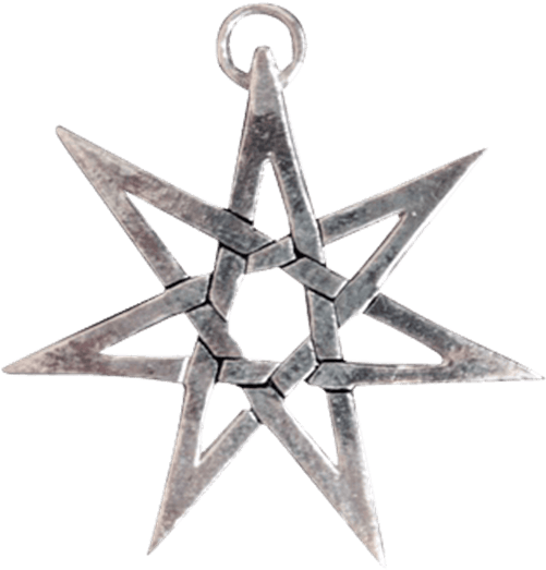 Wiccan Heptagram Pendant - 7 Pointed Star (555x555), Png Download
