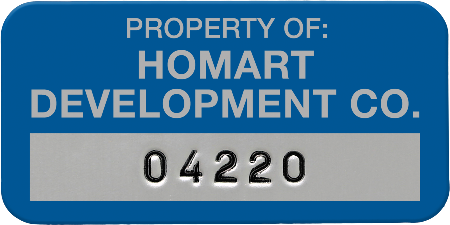 Setonguard® Custom Debossed Asset Tags - Property Of Label (1500x1500), Png Download