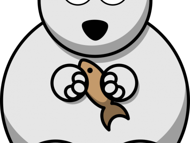 Polar Bear Clipart Winter - Cartoon Clipart Polar Bear (640x480), Png Download