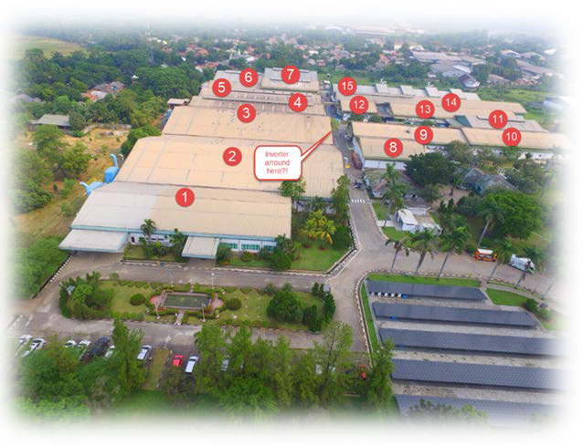 1980 Kwp Rooftop In Cibubur, Indonesia, Technical Planing - Bird's-eye View (638x489), Png Download
