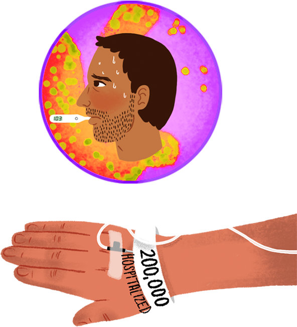 One Very Sick Person - Drawing (660x663), Png Download