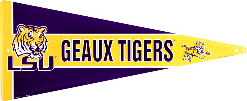 Lsu Tigers Pennant - Lsu Chrome 6 X 12 Metal Ncaa License Plate (1024x419), Png Download