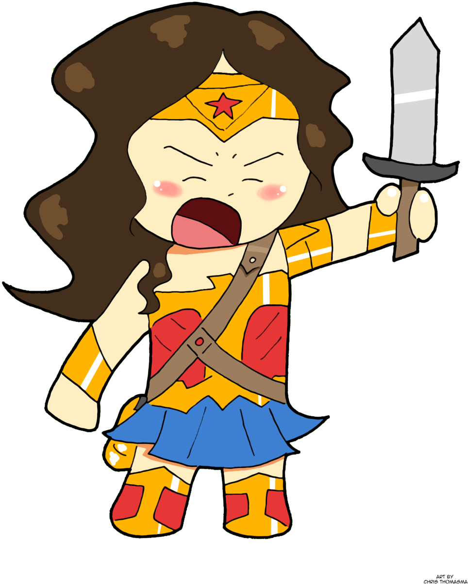 Chibi Wonder Woman Gal Gadot - Wonder Woman Chibi Gal Gadot (1024x1281), Png Download