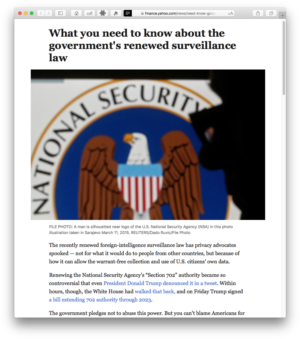 Yahoo 702 Explainer In Reader View - National Security Agency 15" Laptop Sleeve (1039x1169), Png Download