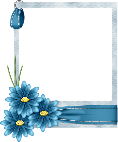 Download Hd Png Cerceveli Cicekleri Gifleri I Blue Floral Frame Png Transparent Png Image Nicepng Com