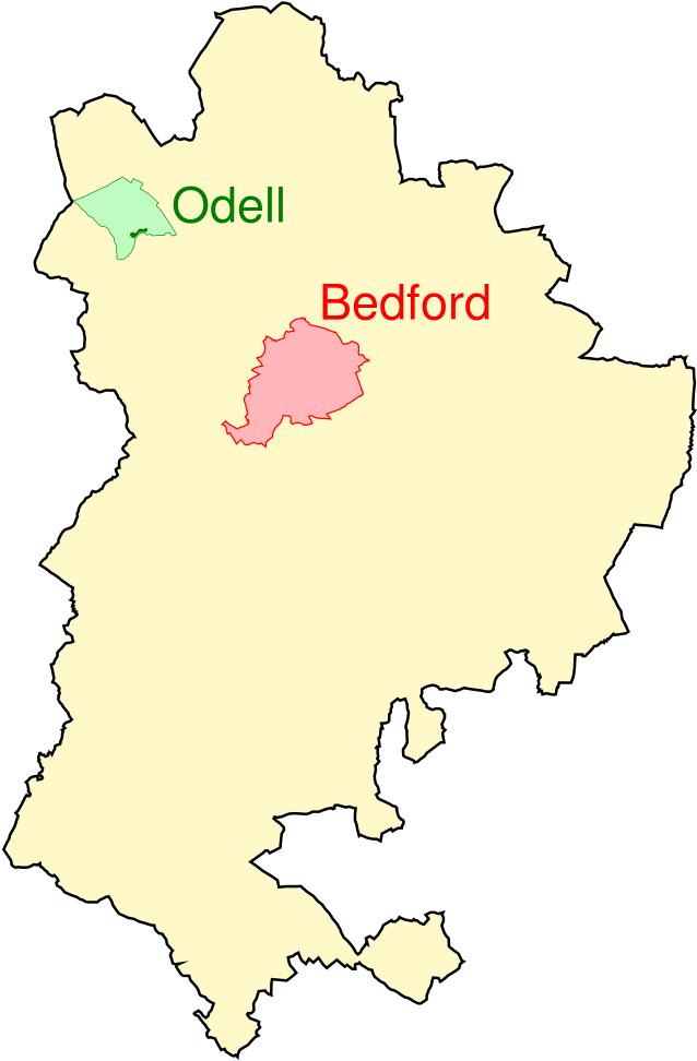 Odell Location In Bedfordshire - Map (715x1024), Png Download