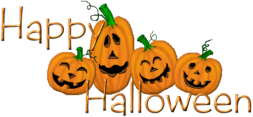 Happy Halloween Pumpkin Clip Art (520x240), Png Download