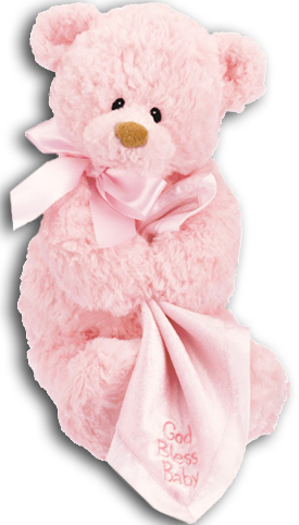 Baby Gund God Bless Baby "faith" Musical Pink Teddy - Baby Bears (275x482), Png Download