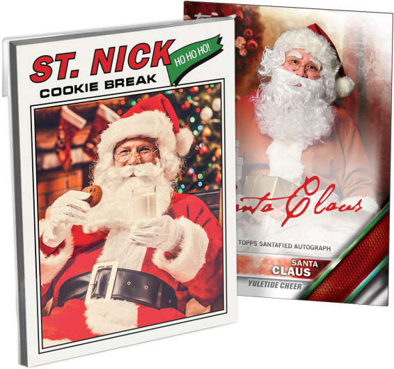 Santa Claus Comes To Town To Sign His Topps Cards - Santa Claus (595x595), Png Download