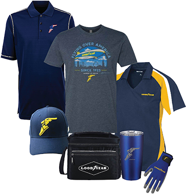 Goodyear Wingfoot Merchandise - Polo Shirt (583x400), Png Download